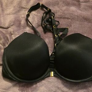 Victoria's Secret Black and Gold Halter Bra